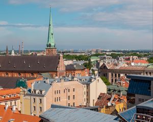 Превью обои город, здания, вид сверху, крыши, архитектура