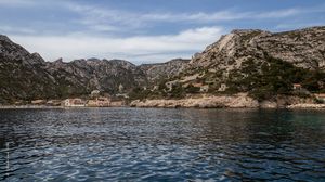 Превью обои горы, берег, дома, море, природа