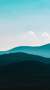 Превью обои горы, деревья, небо
