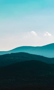 Превью обои горы, деревья, небо