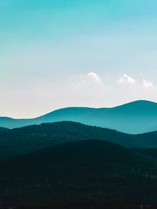 Превью обои горы, деревья, небо