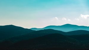 Превью обои горы, деревья, небо