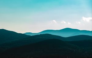 Превью обои горы, деревья, небо