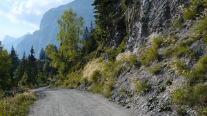 Превью обои горы, дорога, деревья, пейзаж