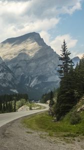 Превью обои горы, дорога, деревья, природа, пейзаж