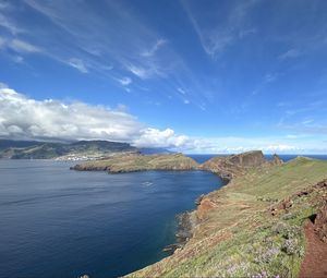 Превью обои горы, холмы, море, небо, облака