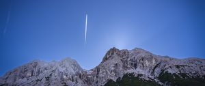 Превью обои горы, комета, небо, пейзаж, природа
