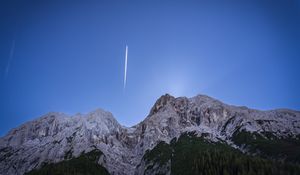 Превью обои горы, комета, небо, пейзаж, природа