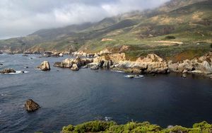 Превью обои горы, море, скалы, природа