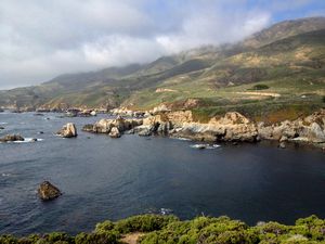 Превью обои горы, море, скалы, природа