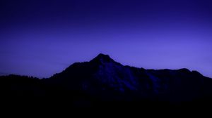 Превью обои горы, небо, ночь, фиолетовый