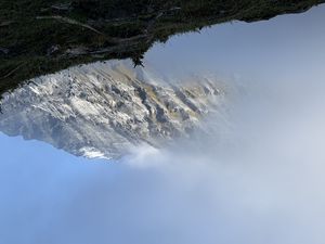 Превью обои горы, облака, склон, природа, айгер, альпы