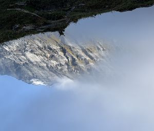 Превью обои горы, облака, склон, природа, айгер, альпы