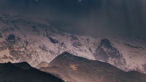 Превью обои горы, облака, сумерки, пейзаж