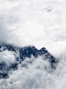 Превью обои горы, облака, туман