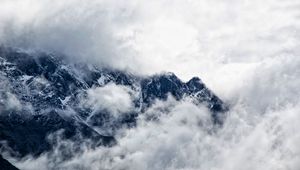 Превью обои горы, облака, туман
