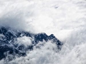 Превью обои горы, облака, туман