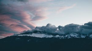 Превью обои горы, облака, вершины, небо