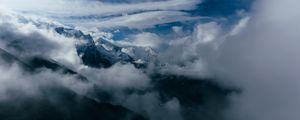 Превью обои горы, облака, заснеженный
