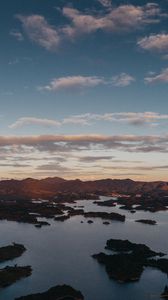 Превью обои горы, острова, побережье, море, вода