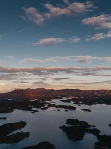 Превью обои горы, острова, побережье, море, вода
