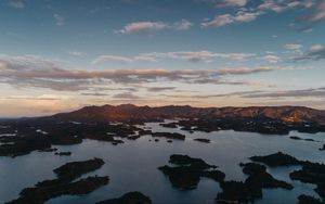 Превью обои горы, острова, побережье, море, вода