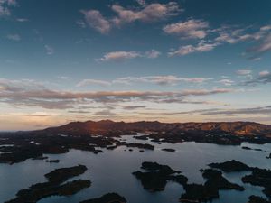 Превью обои горы, острова, побережье, море, вода