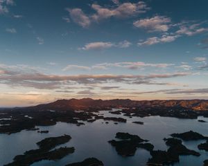 Превью обои горы, острова, побережье, море, вода