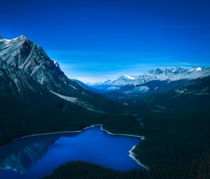 Превью обои горы, озеро, пейто, канада