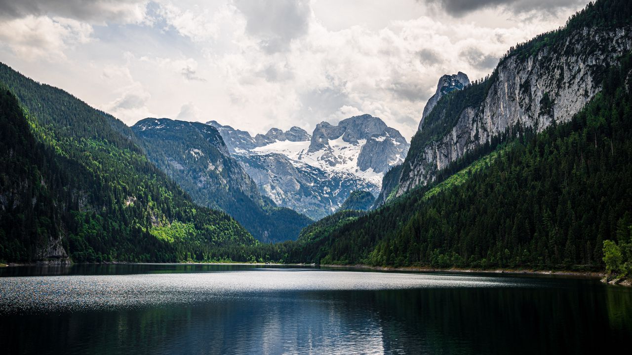 Обои горы, озеро, пейзаж, природа, тишина