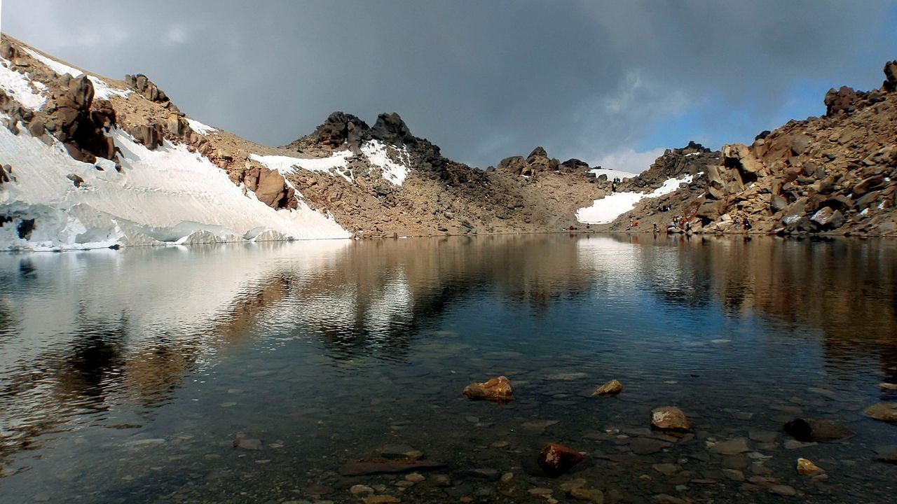 Обои горы, озеро, пустота, вода, прозрачная