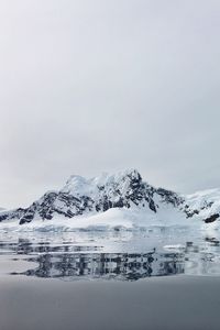 Превью обои горы, озеро, снег