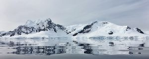 Превью обои горы, озеро, снег
