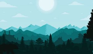Превью обои горы, пейзаж, дикая природа, арт, вектор