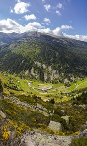 Превью обои горы, пейзаж, долина, природа, небо