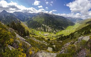 Превью обои горы, пейзаж, долина, природа, небо