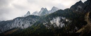 Превью обои горы, пейзаж, природа, деревья, лес