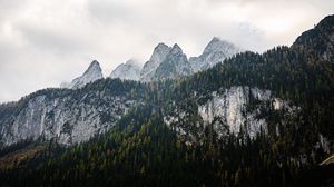 Превью обои горы, пейзаж, природа, деревья, лес