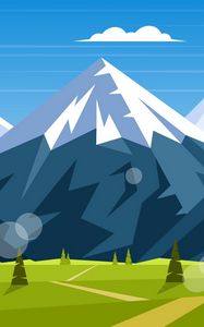 Превью обои горы, пейзаж, природа, арт, вектор