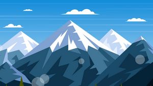Превью обои горы, пейзаж, природа, арт, вектор
