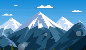Превью обои горы, пейзаж, природа, арт, вектор