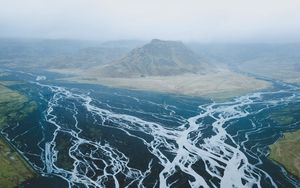 Превью обои горы, пейзаж, вулканический, извилистый, исландия