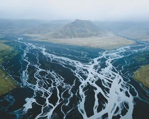 Превью обои горы, пейзаж, вулканический, извилистый, исландия