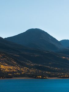 Превью обои горы, река, небо, цветы