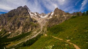 Превью обои горы, рельеф, долина, природа, пейзаж