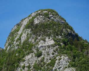 Превью обои горы, скала, деревья, природа, лес, склон, пейзаж