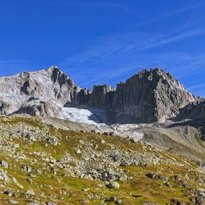 Превью обои горы, скалы, камни, мох, природа