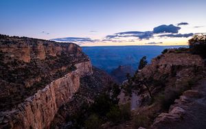 Превью обои горы, скалы, облака, закат, небо, пейзаж