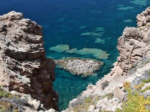 Превью обои горы, скалы, рифы, море, природа