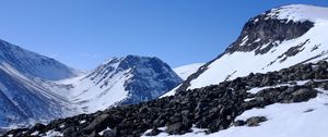 Превью обои горы, снег, камни, пейзаж